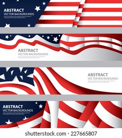 Abstract American Flag, USA Colors , Abstract Background, Colorful Template  (Vector Art)
