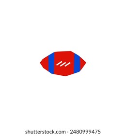 Abstract American football ball in cutout style
