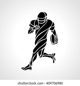 Abstract american football player silhouette