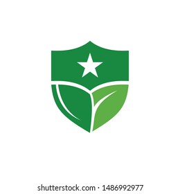 Abstract American patriot green leaf logo icon vector design. Landscape design, garden, Plant, nature and ecology vector logo. Ecology Happy life, Vector illustration, Graphic Design Editable