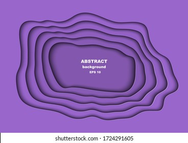 Abstract amethyst color background design in modern paper cut style