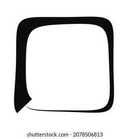 Abstract amorphous rounded square shape, element. Rounded square icon