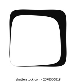 Abstract amorphous rounded square shape, element. Rounded square icon