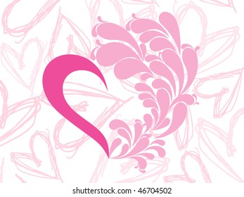  abstract amour lovely pink heart vector