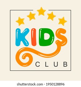 Abstract Amusing Bright Kids Club Zone Icon,play Room Logo In Hotel 5 Stars,childhood Sign,playground Symbol.Design Templates Hotel Kid Shop,toy Store,kindergarten,kids City.Vector Illustration