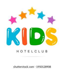 Abstract Amusing Bright Kids Club Zone Icon,play Room Logo In Hotel 5 Stars,childhood Sign,playground Symbol.Design Templates Hotel Kid Shop,toy Store,kindergarten,kids City.Vector Illustration