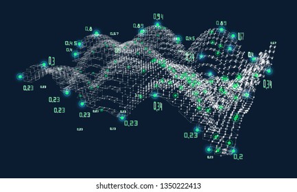 Abstract analysis infographics background.  Spatio temporal mining data. Big data.  Vector Illustration.