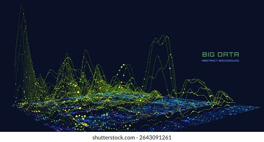 Resumo analítico de fundo com gráfico de linhas de cores conectando pontos gráfico analisar no ciberespaço escuro. Conceito de criptografia quântica.  Banner para negócios, ciência e tecnologia. Big data. 