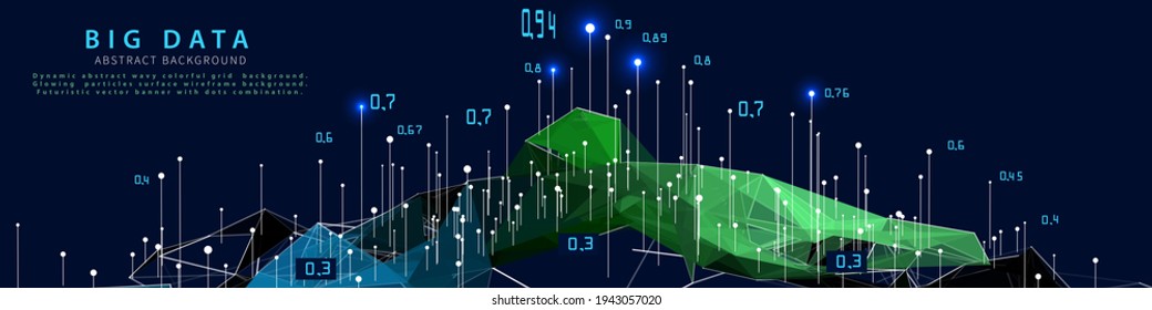 Abstract analytical background with polygonal color grid  analyze data. Analytics algorithms data. Big data. Quantum cryptography concept. Data chart.  Banner for business, science and technology. Dat