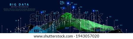 Abstract analytical background with polygonal color grid  analyze data. Analytics algorithms data. Big data. Quantum cryptography concept. Data chart.  Banner for business, science and technology. Dat