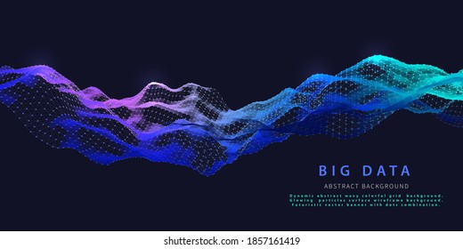 Abstract analytical background with wireframe algorithm analyze data. Big data. Quantum cryptography concept. Analytics algorithms data. Banner for business, science and technology.