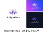 Abstract Analytics Data Metrics Connect Dots Technology Digital Vector Logo Design Illustration