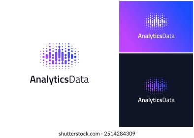 Análise abstrata Métricas de dados Conectar pontos Tecnologia Vetor digital Logo Design Illustration