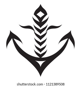 Abstract anchor icon. Simple illustration of abstract anchor vector icon for web design isolated on white background