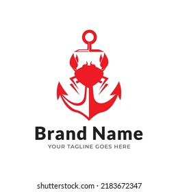 logotipo de ancla abstracta. icono del cangrejo.