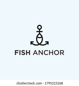 abstract anchor logo. fish icon