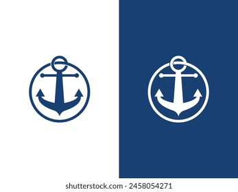 abstract anchor logo icon vector illustration 