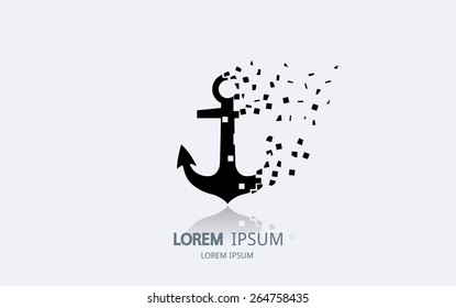 Abstract anchor logo. Vector logotype design.