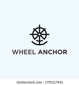 abstract anchor logo. wheel icon