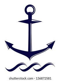 abstract anchor symbol isolated on the white background vector