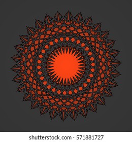 Abstract ancient pattern with red-black gradient