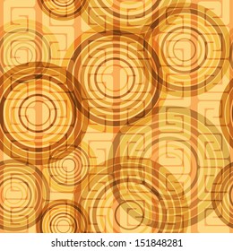 Abstract ancient seamless background made of set of rings, vector illustration, eps10, 3 layers, easy editable!BONUS!!Two seamless patterns in one!!