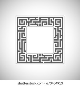 Abstract ancient square frame. Mystery frame. Frame from hieroglyphs. 