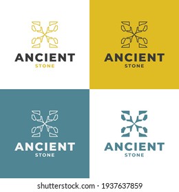 Abstract Ancient Stone Logo in Different Style for Your Business Logos