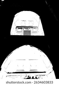 Abstract ancient window overlay artistic vector pattern background and texture. 