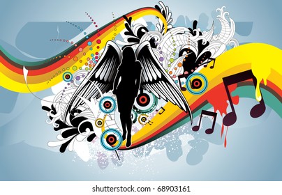 abstract angel color shape vector