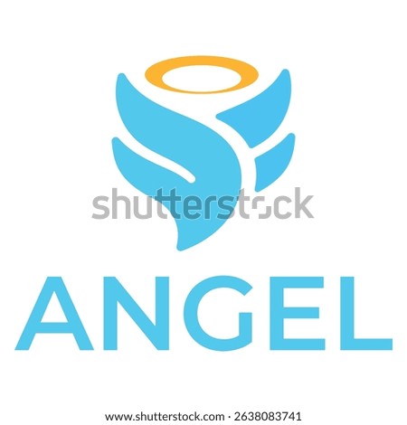 abstract angel flat minimalist logo design
