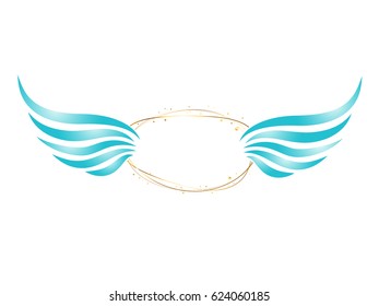 Abstract Angel Frame With Wings and Copyspace for Your Text 