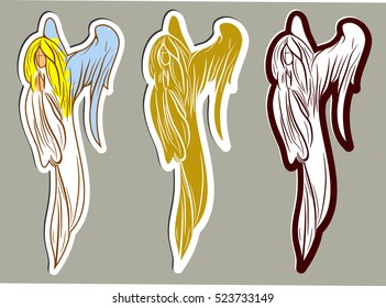 Abstract angel image set