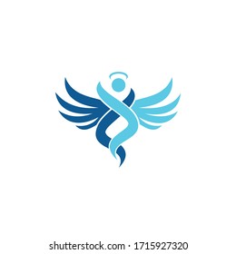 Abstract Angel Vector Logo Design. Represents the Concept of religion, kindness and charity.