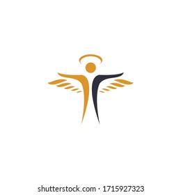 Abstract Angel Vector Logo Design. Represents the Concept of religion, kindness and charity.