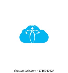 Abstract Angel Vector Logo Design. Represents the Concept of religion, kindness and charity.