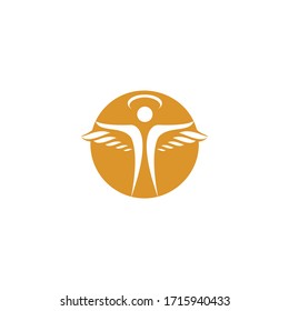 Abstract Angel Vector Logo Design. Represents the Concept of religion, kindness and charity.