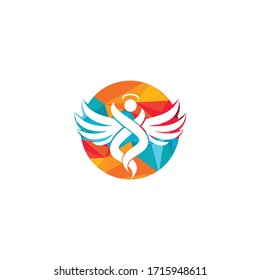 Abstract Angel Vector Logo Design. Represents the Concept of religion, kindness and charity.