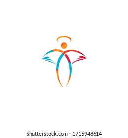 Abstract Angel Vector Logo Design. Represents the Concept of religion, kindness and charity.