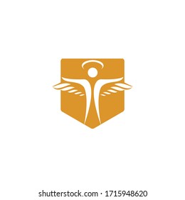 Abstract Angel Vector Logo Design. Represents the Concept of religion, kindness and charity.