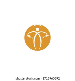 Abstract Angel Vector Logo Design. Represents the Concept of religion, kindness and charity.