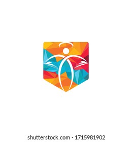 Abstract Angel Vector Logo Design. Represents the Concept of religion, kindness and charity.