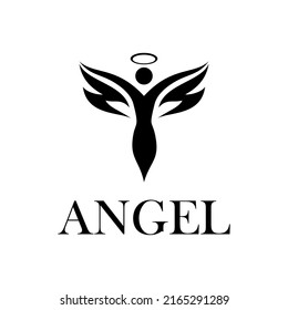 abstract angel vector logo template