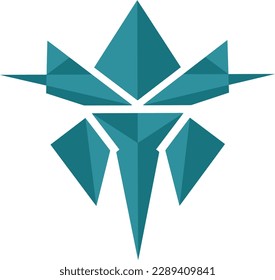 arte de ángulo abstracto en una hermosa forma de color azul
