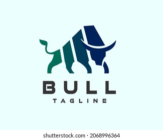 ilustración abstracta del logotipo de toros enojados