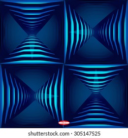 abstract angular dark blue pattern with cyan lighting with turquoise line on dark background. vector illustration