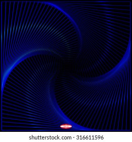 abstract angular dark blue pattern with curve aqua texture with aquamarine stairs with indigo line on black background. vector illustration