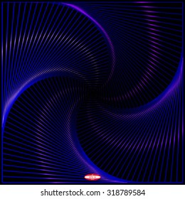 abstract angular dark blue pattern with curve aqua texture with aquamarine stairs with purple line on black background. vector illustration