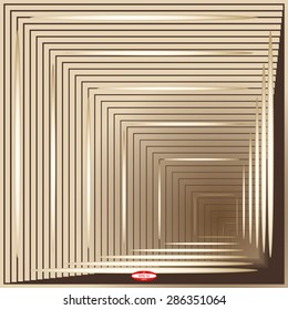 abstract angular dark bronze pattern with sand texture with cream lighting with brown line on beige background. vector illustration