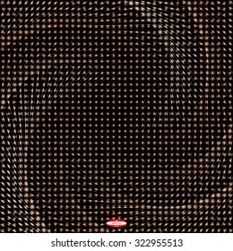 abstract angular dark bronze pattern with curve rust texture with cream stairs with beige line on black background. vector illustration